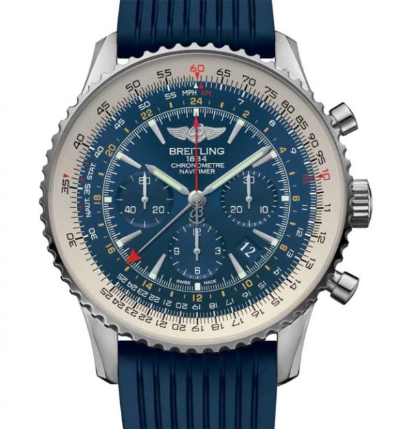  Breitling Navitimer GMT Aurora Blue